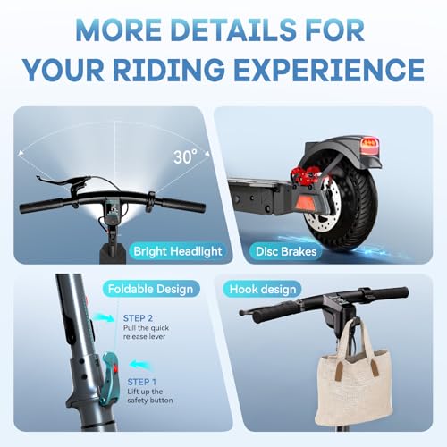 TST Electric Scooter for Adults, Up to 19/23 MPH and 15/20 Miles Long-Range, 500W Peak Motor Foldable E Scooter