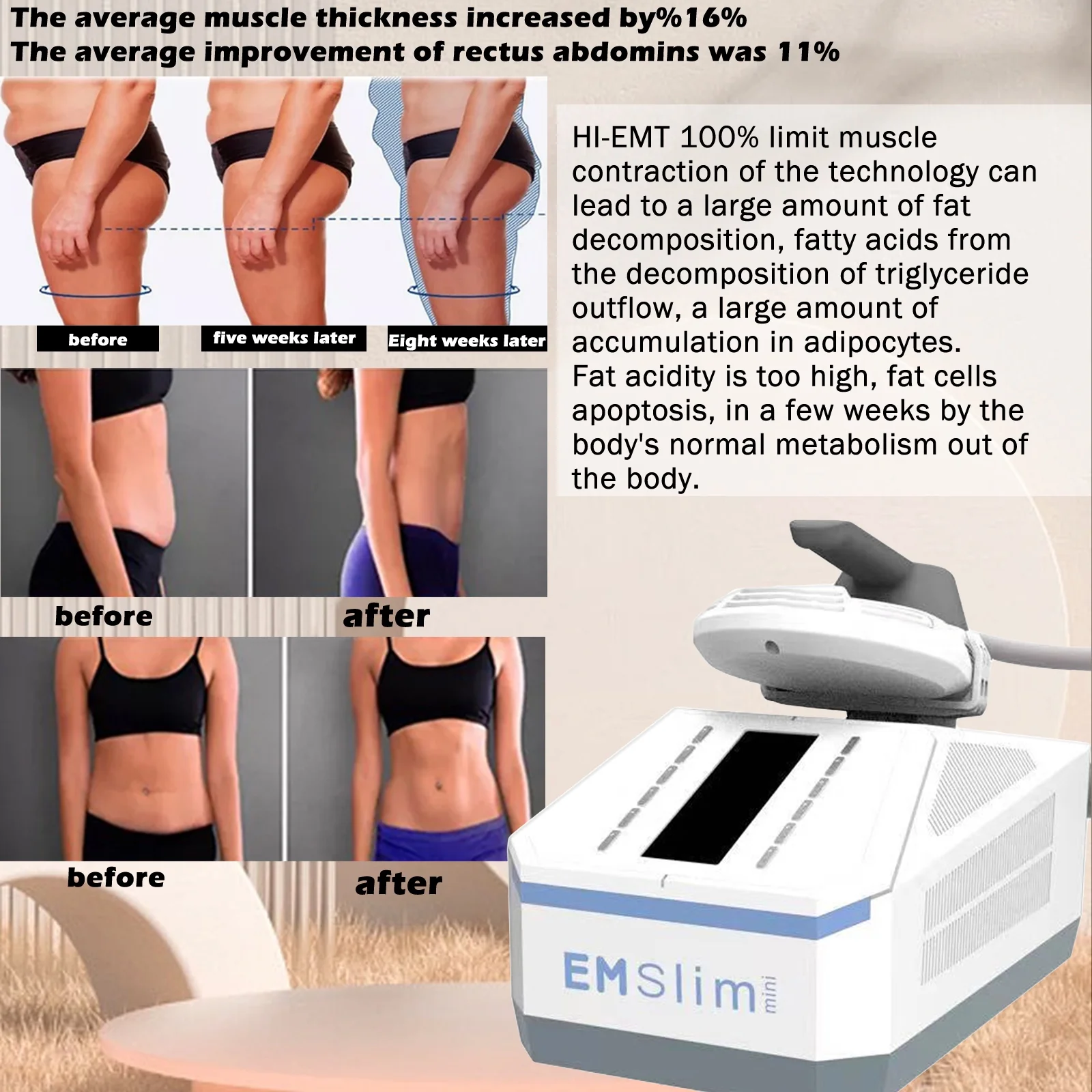 Body Transformation with Our Muscle Stimulator and Slimming Equipment - Experience Skin Tightening, Weight Loss