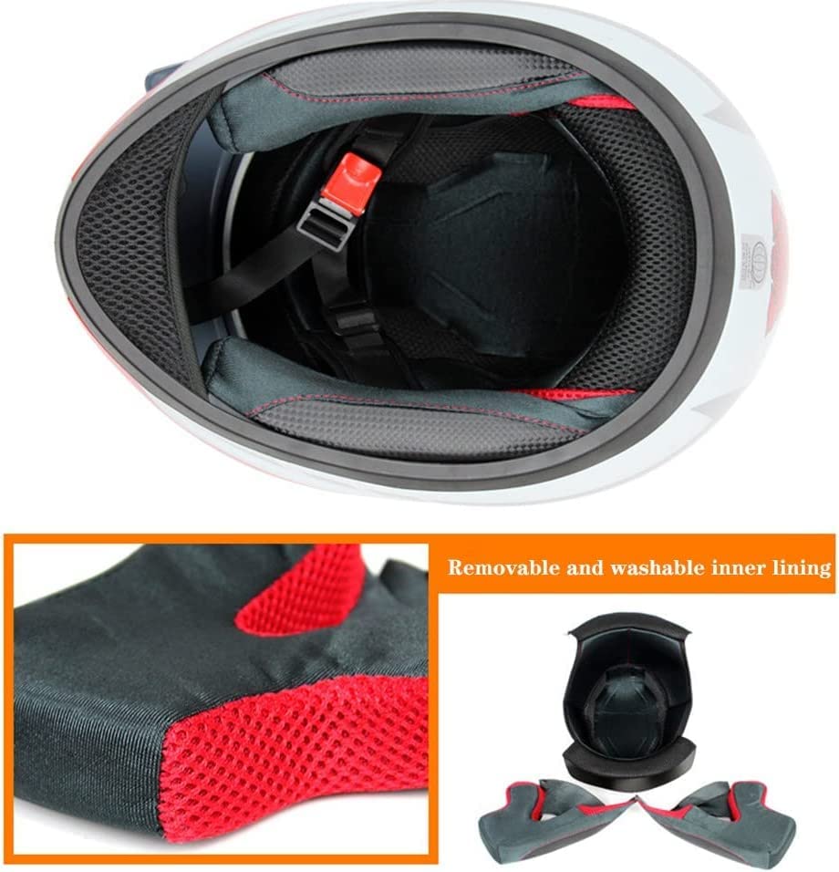 Flip up Motorbike Modular Helmet Full Face Motorcycle Helmet, Locomotive Women Cat Ear Helmet