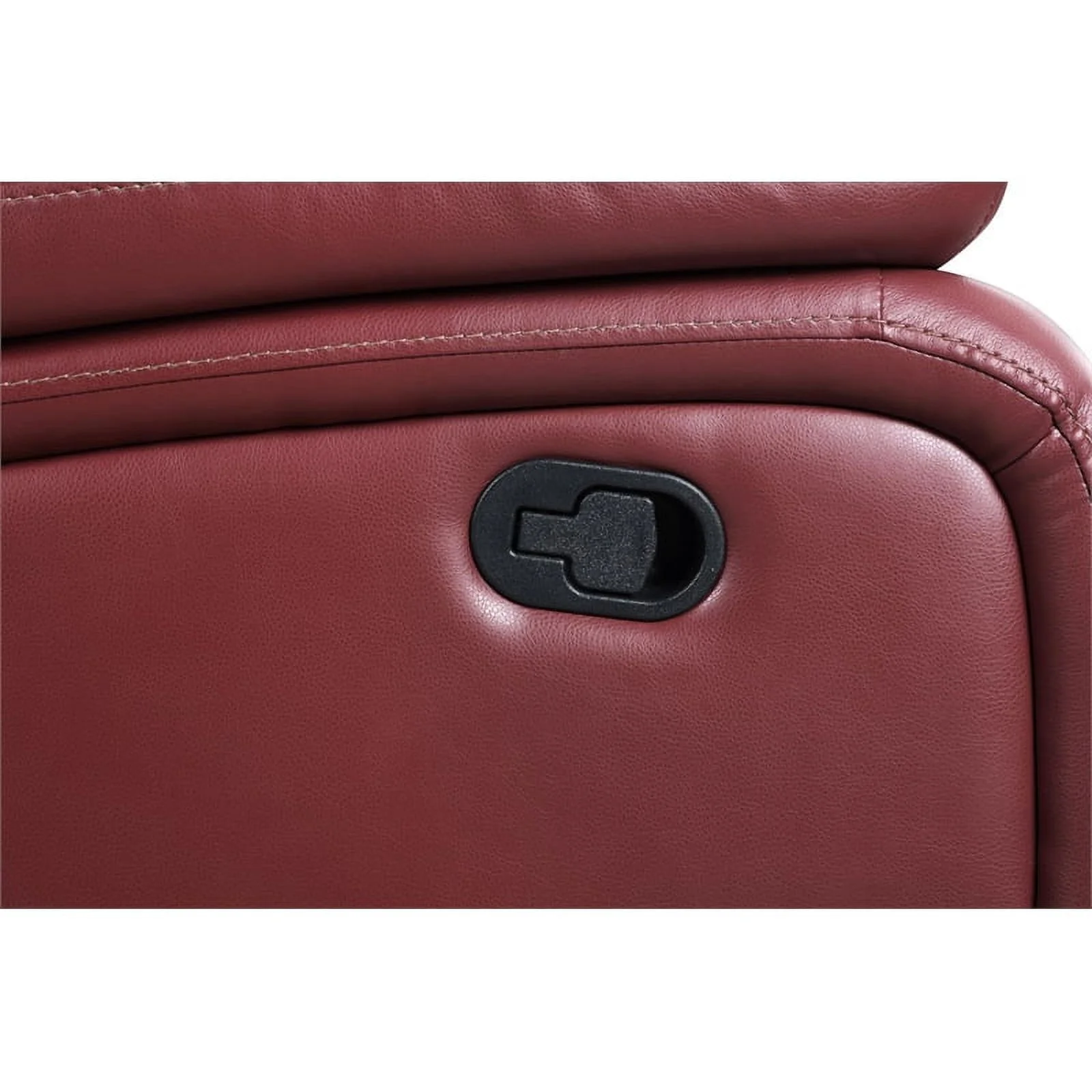 Coaster Transitional Upholstered Faux Leather Glider Recliner in Red
