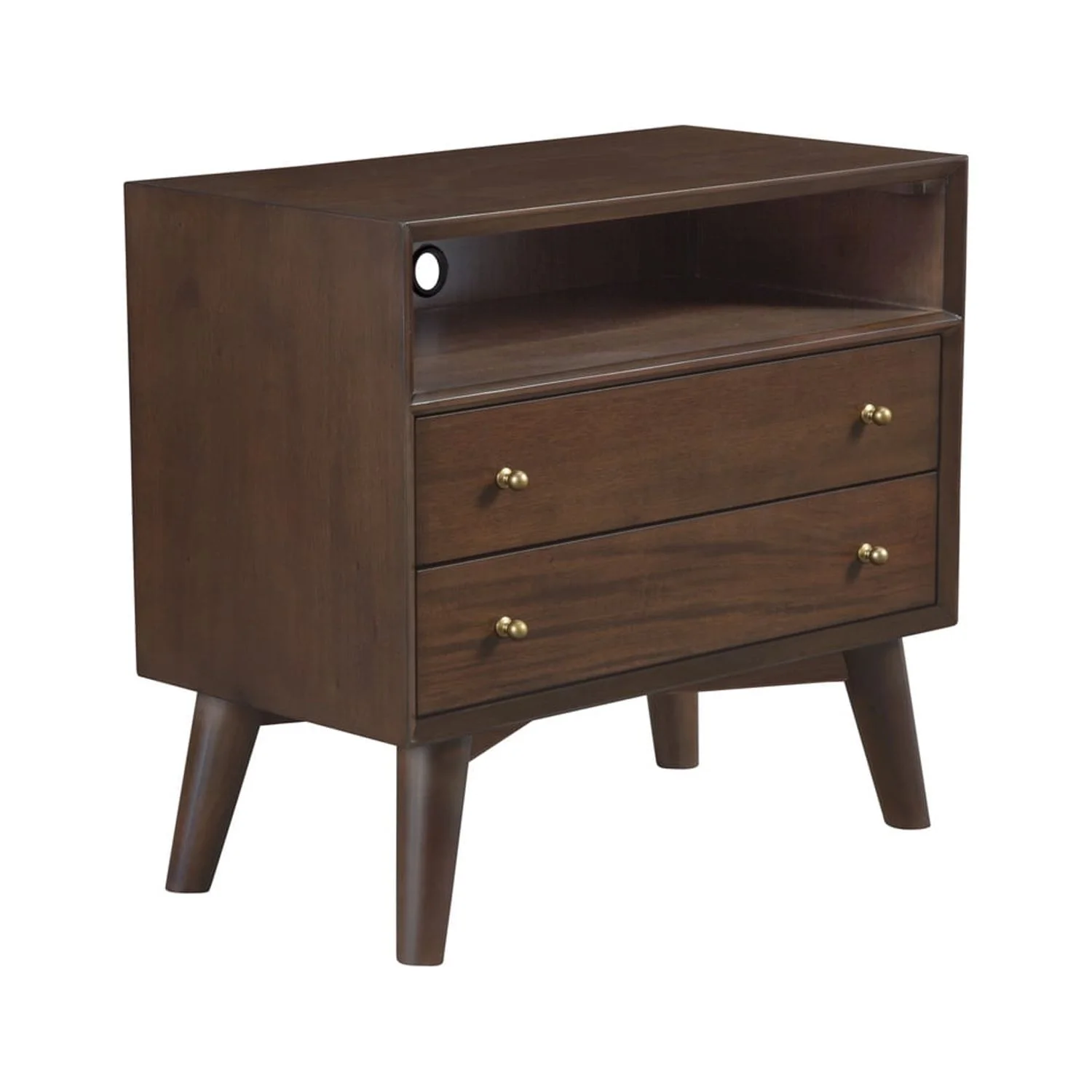 Alpine Furniture Flynn Large Nightstand in Walnut