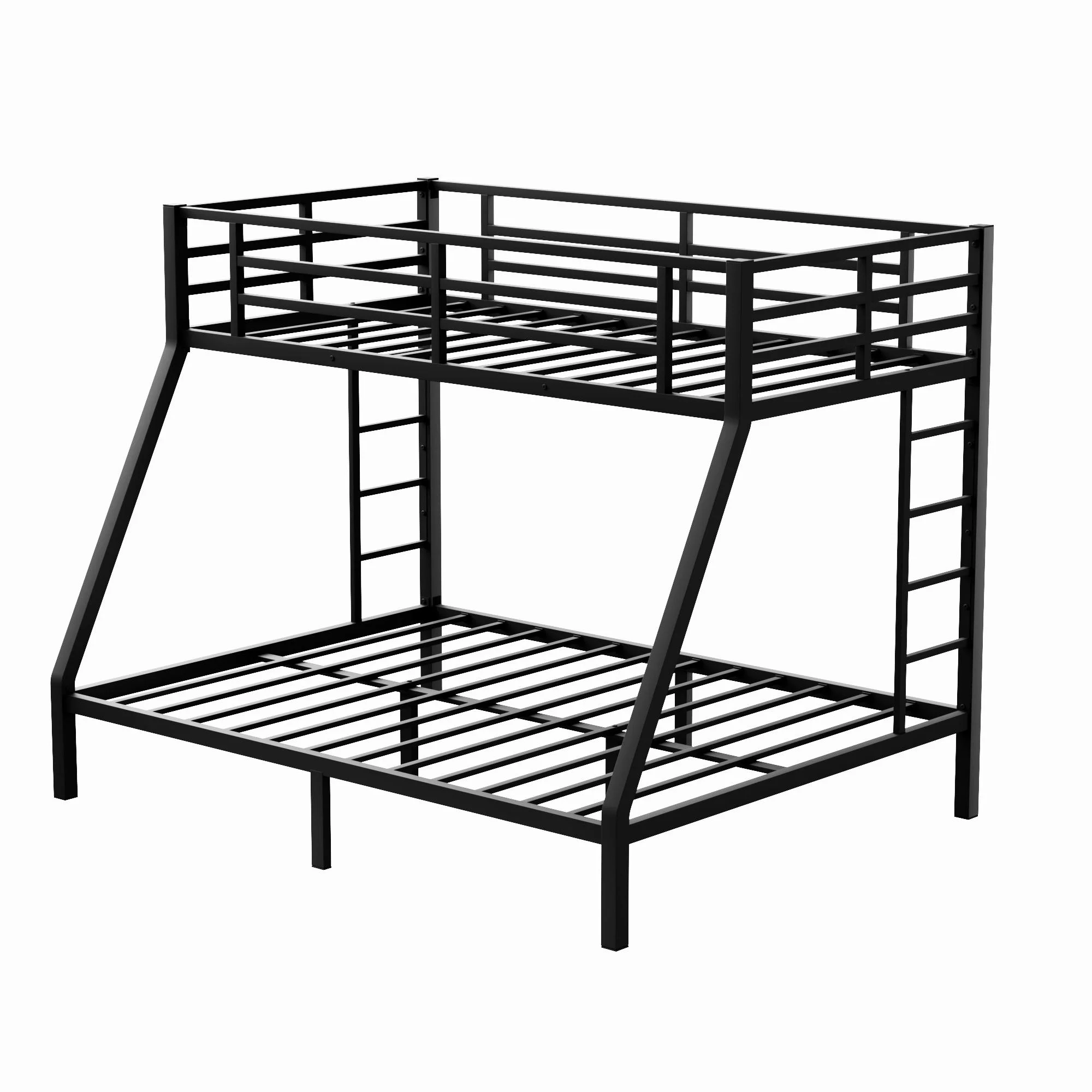 Bellemave Metal Bunk Beds Twin XL over Queen Bunk Bed for Adults, Teens, Kids Heavy Duty Bunk Bed Frame with 2 Ladder and Full-Length Guardrails