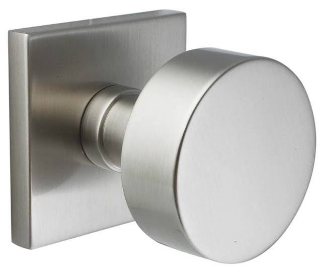 Emtek Round Knob Modern Brass Dummy Pair Square Rosette Satin Nickel