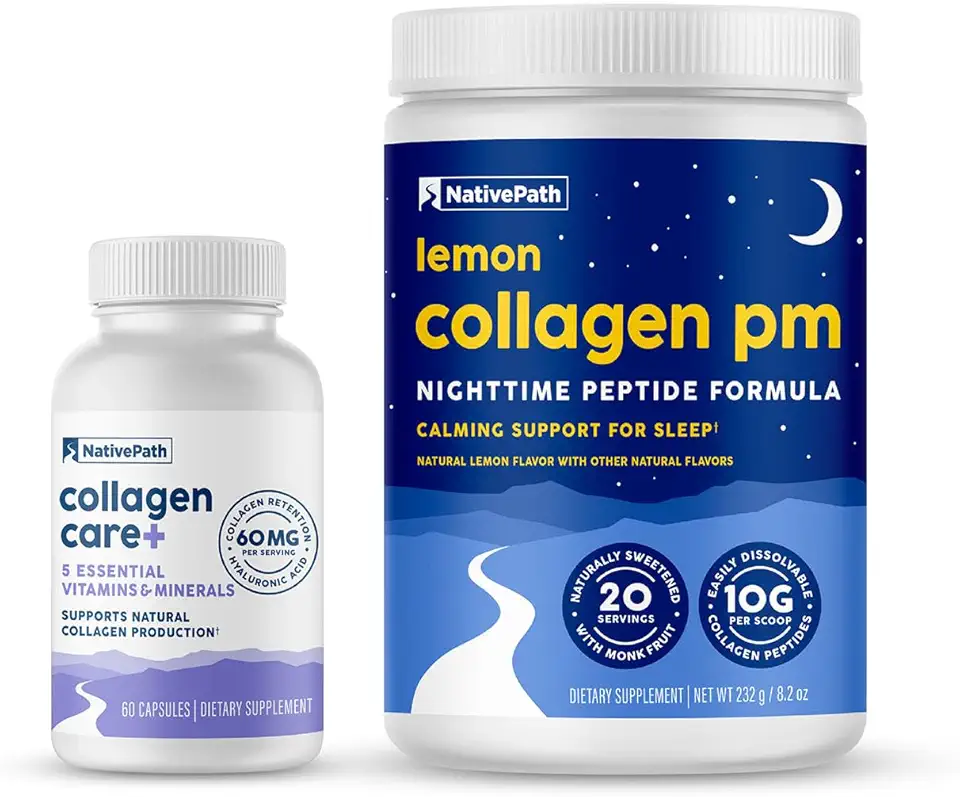 NativePath Collagen Duos - Lemon Collagen PM, Collagen Care+ - Kansas Nuitrition - HNZSDS