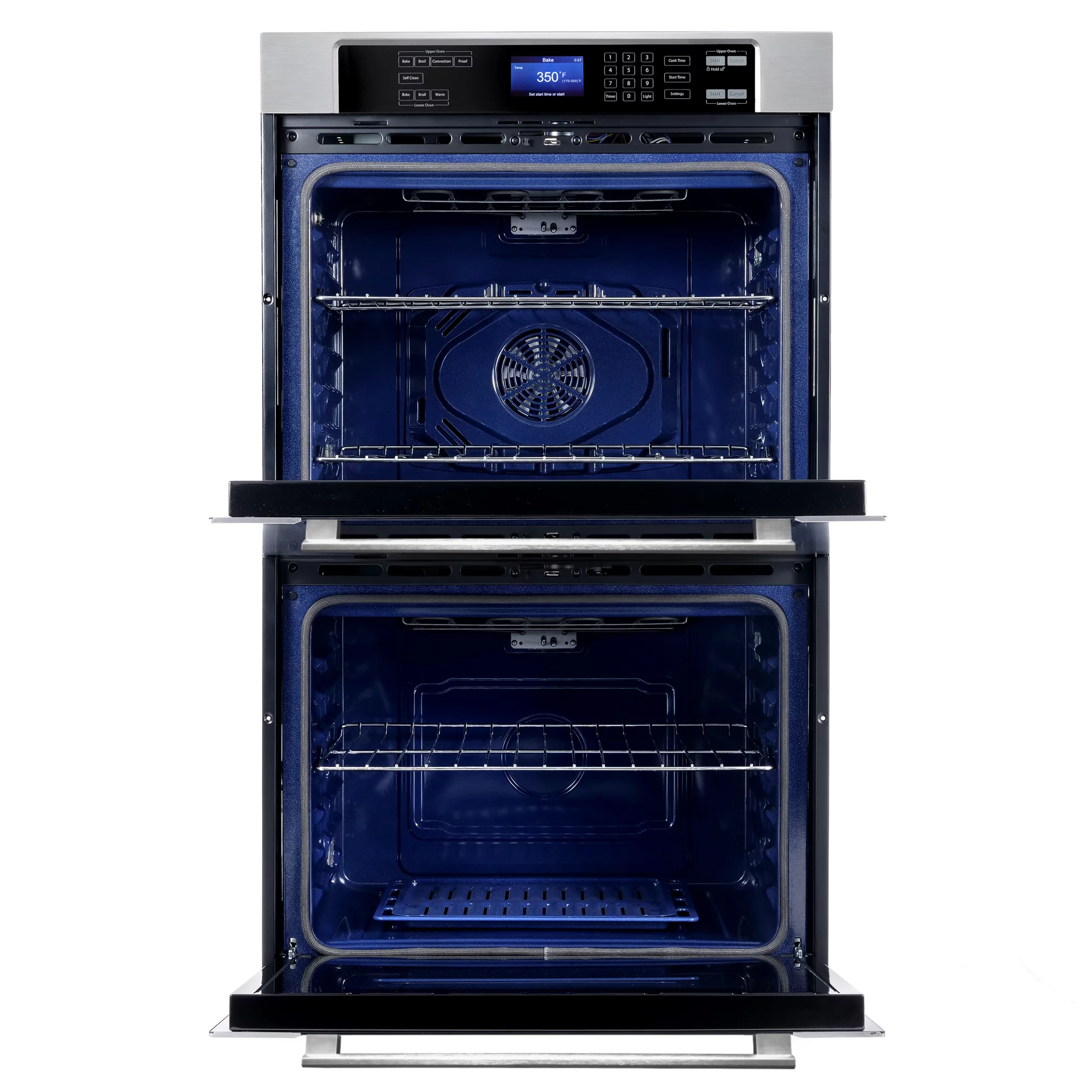 Cosmo 30" Double Wall Oven in Stainless Steel with True European Convection