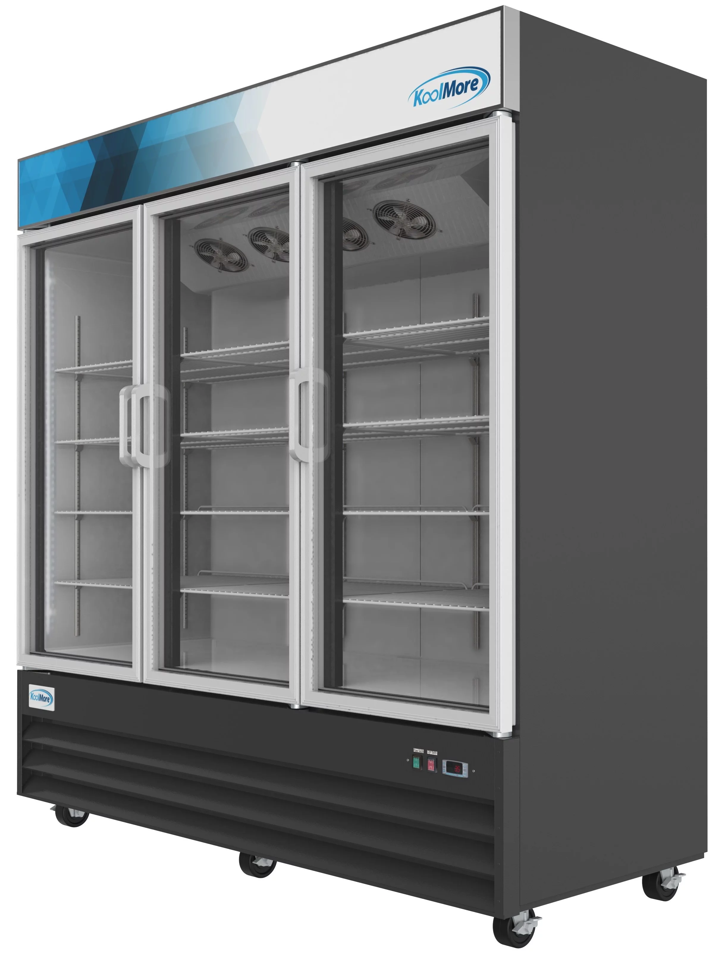 Koolmore 78 in. Three Glass-Door Merchandiser Refrigerator - 53 Cu ft.