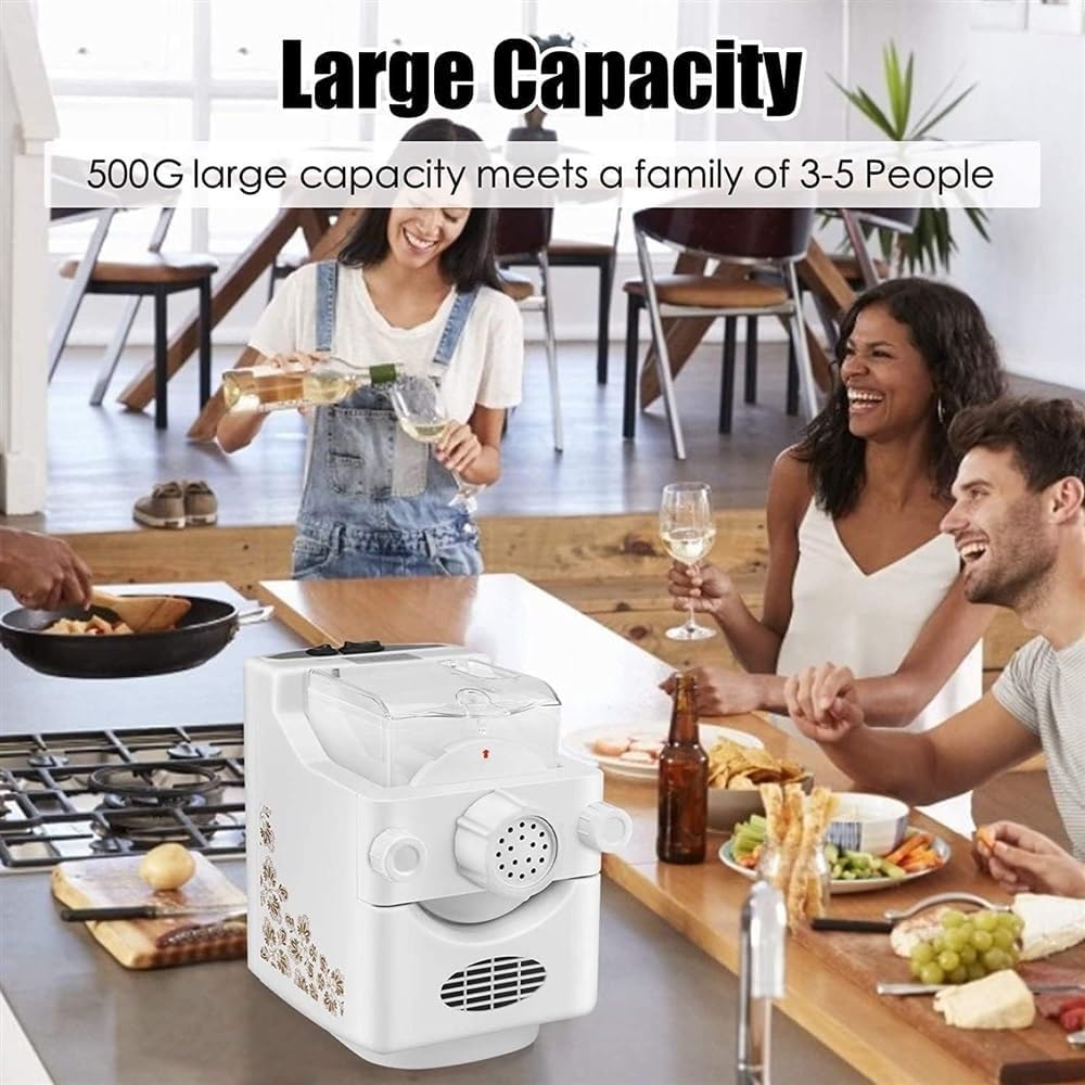 Electric Pasta Maker Machine,180W Pasta Extruder Noodle Rolling Machine Fully Automatic to Create Your Own Delicious Fresh Pasta Including Spaghetti