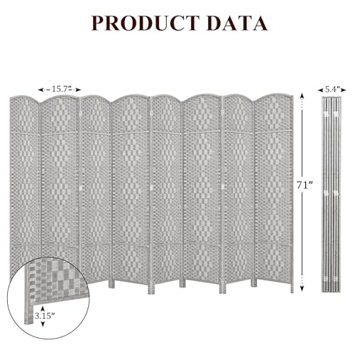 Room Divider, Room Dividers and Folding Privacy Screens, 16in Privacy Screen, 6 Panel Temporary Wall Partitions, 6ft Space Separation Panel Screen