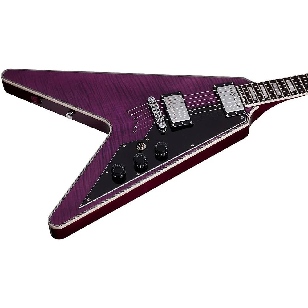 Schecter Guitar Research V-1 Custom Electric Guitar, Transparent Purple