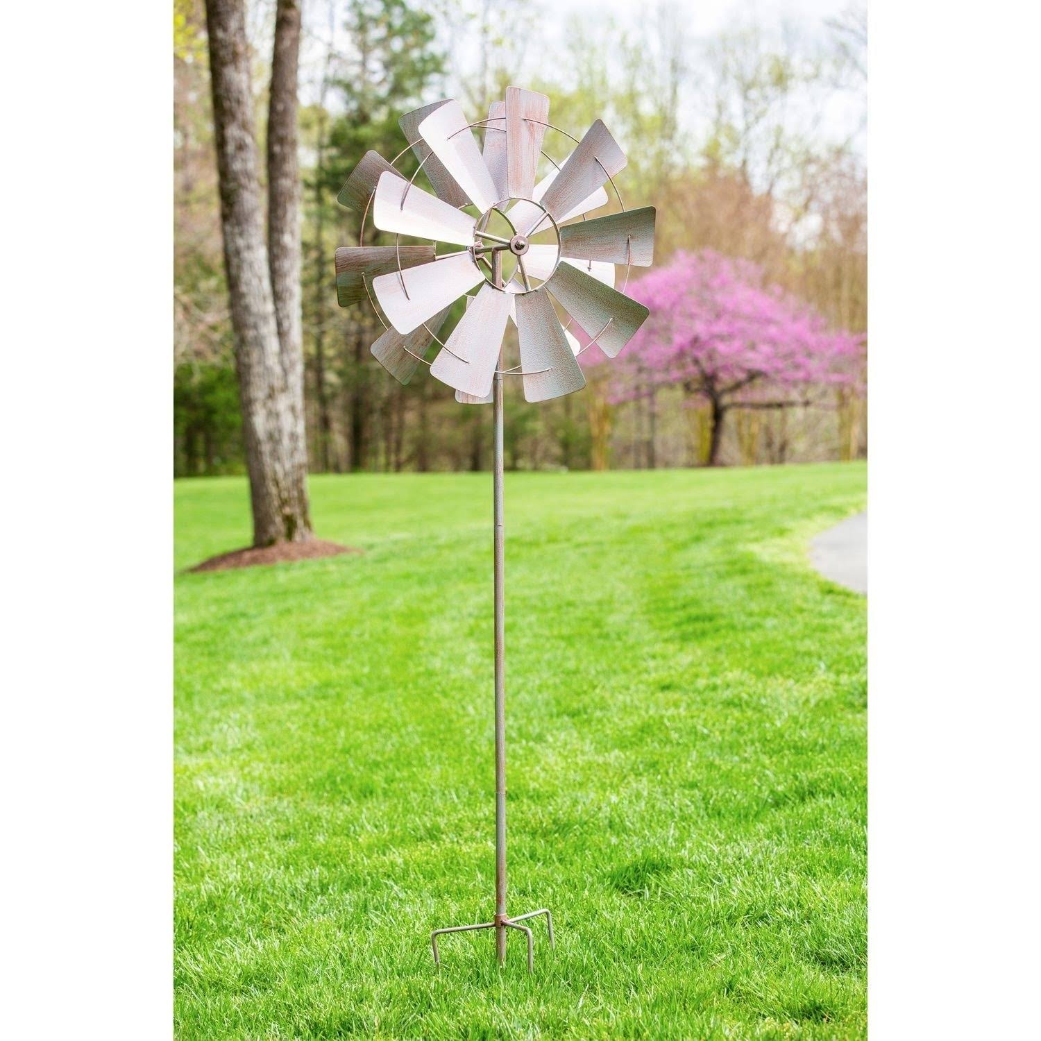 Evergreen 72x22H Wind Spinner, Galvanized Windmill