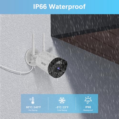 【90ft Super Night Vision】 5MP Outdoor Wireless Security Camera System, Wireless Cameras for Home Security, Home Video Security Cameras