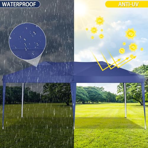 COBIZI Canopy 10x20 Pop Up Canopy Tent with 6 Sidewalls Party Tents for Parties Weddings Backyard Waterproof Canopy Outdoor Commercial Canopy Event