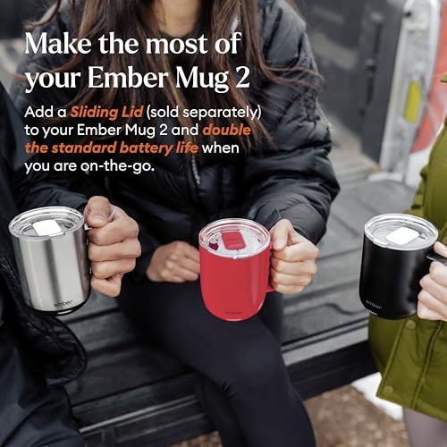 Ember Temperature Control Smart Mug 2, 14 Oz, App-Controlled Heated Coffee Mug with 80 Min Battery Life and Improved Design, Black