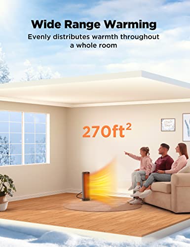 PELONIS 23” Oscillating Ceramic Tower Space Heater with Remote & Thermostat