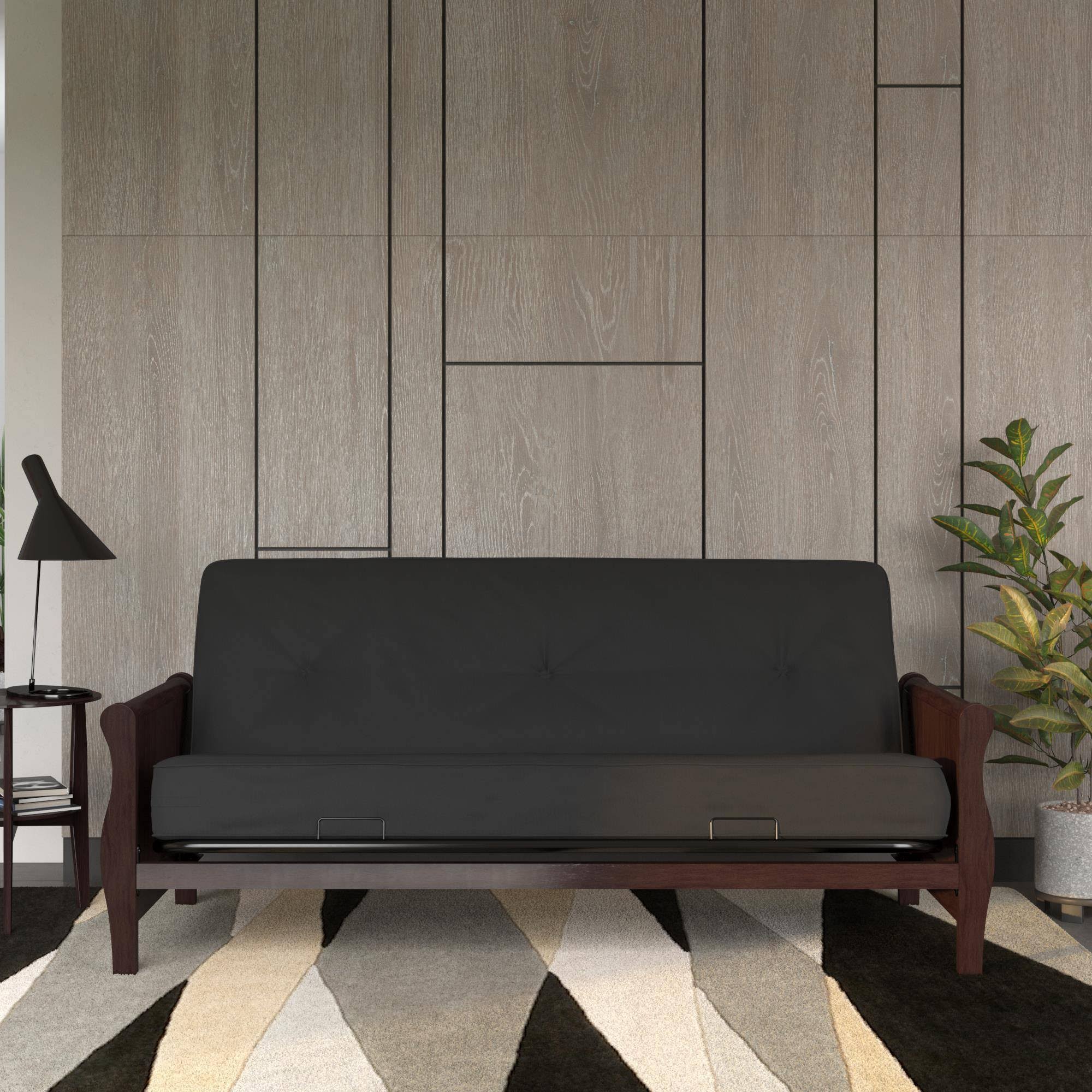 Full 8x22 Polyester Futon Mattress Gray - Room u0026 Joy