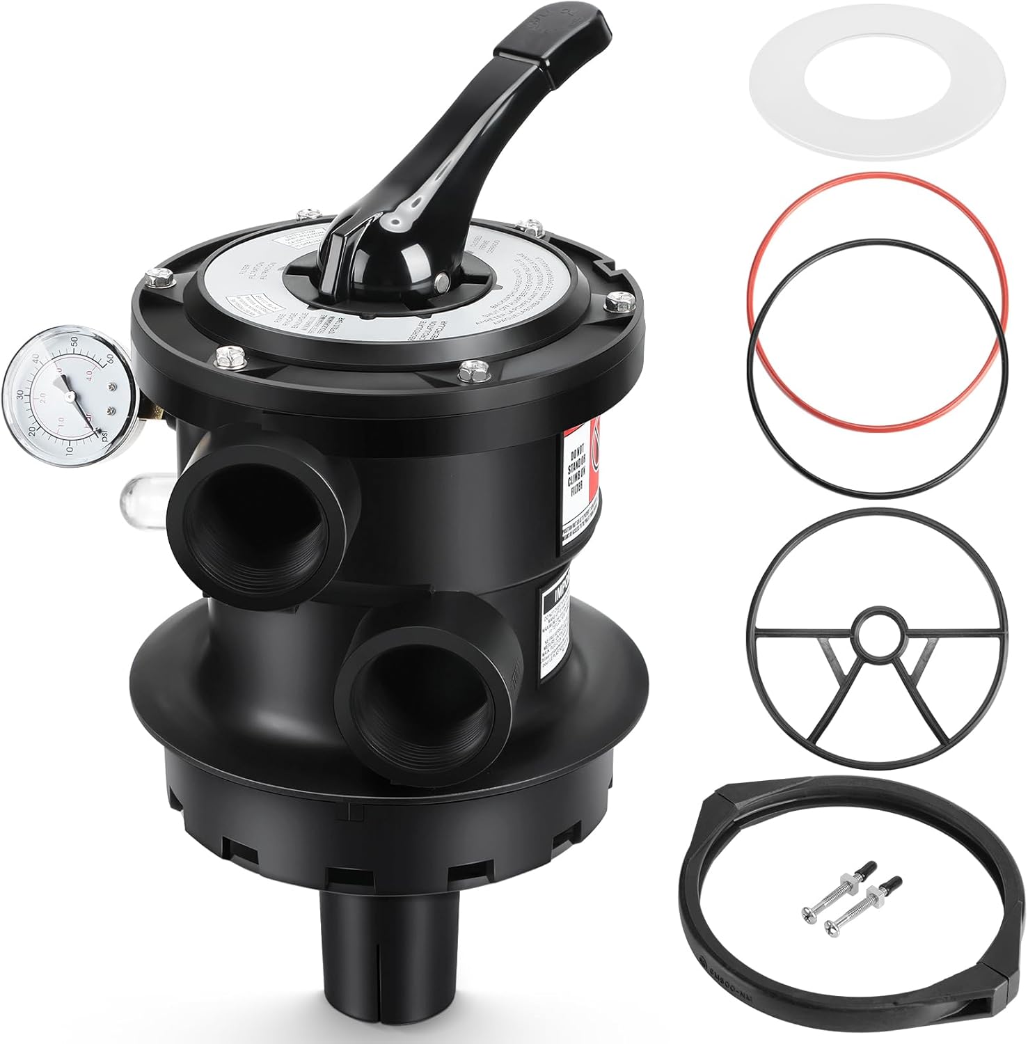 5 Pcs Compatible with Hayward Replacement Top Mount Multiport Valve Set SP0714T Top Mount Multiport Valve GMX600NM Flange Valve Clamp SP0714T Spider