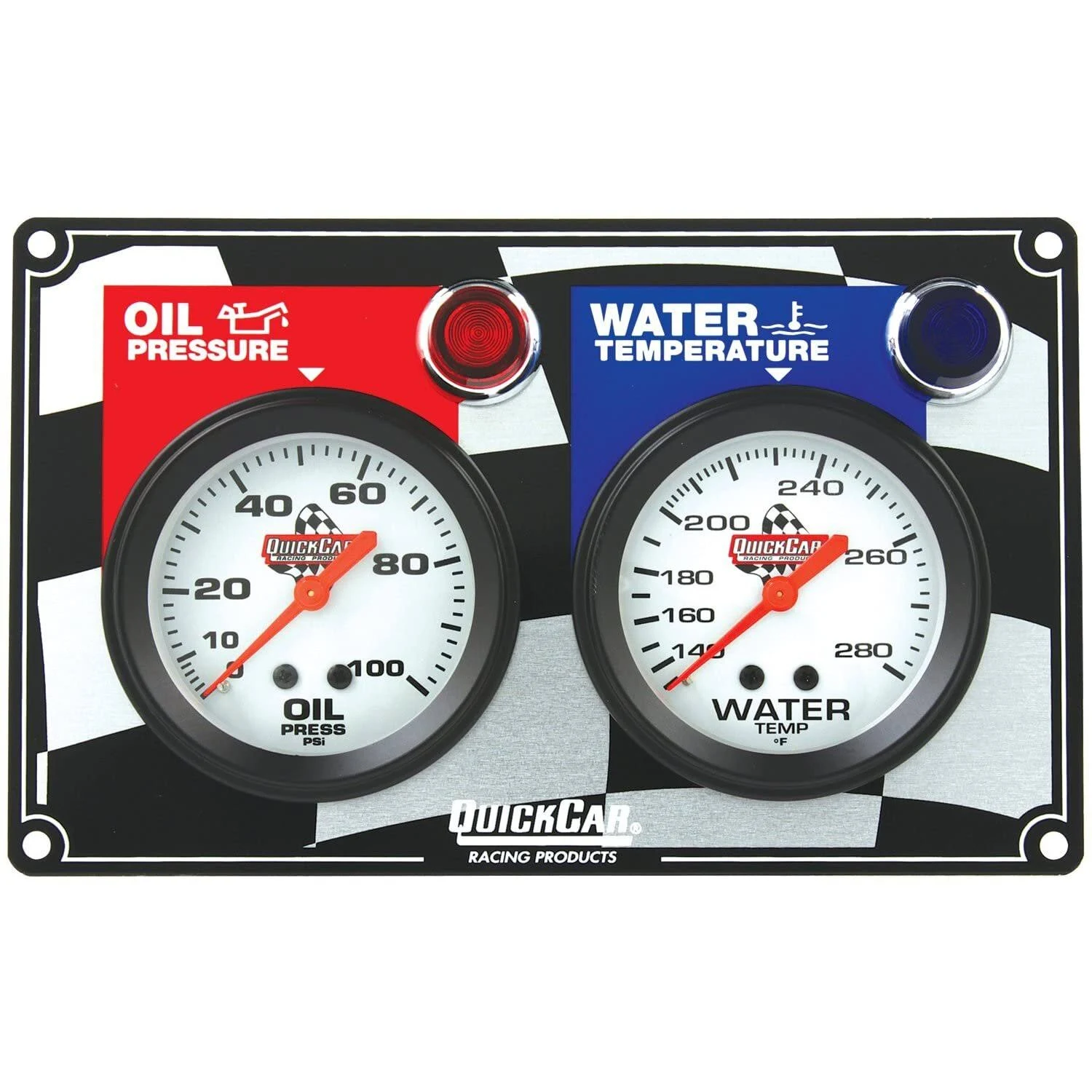 Quickcar Racing Products 61-6001 2 Gauge Panel OP/WT