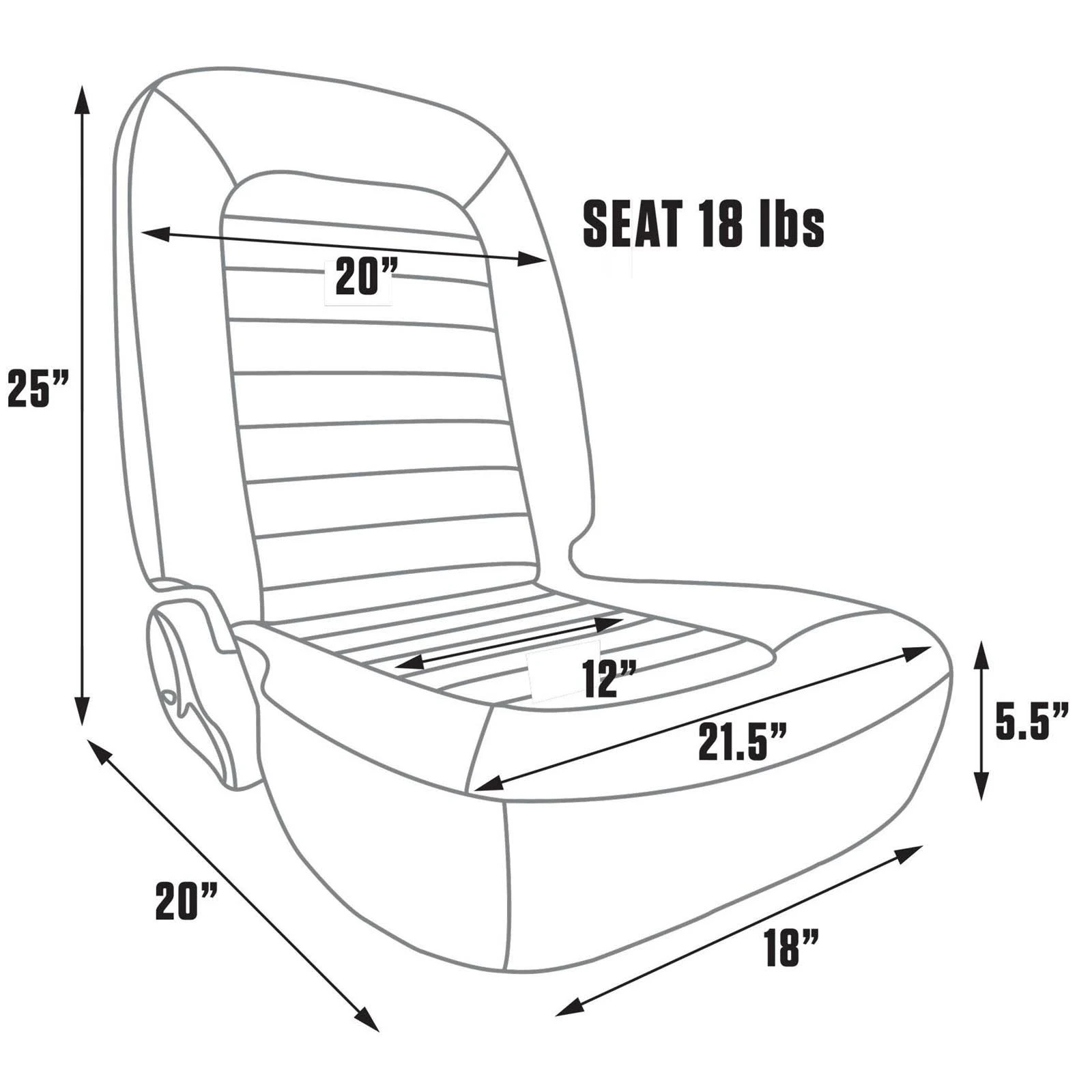 Procar 80-1550-52L Classic Lowback Seat, Driver, Vinyl/Vinyl