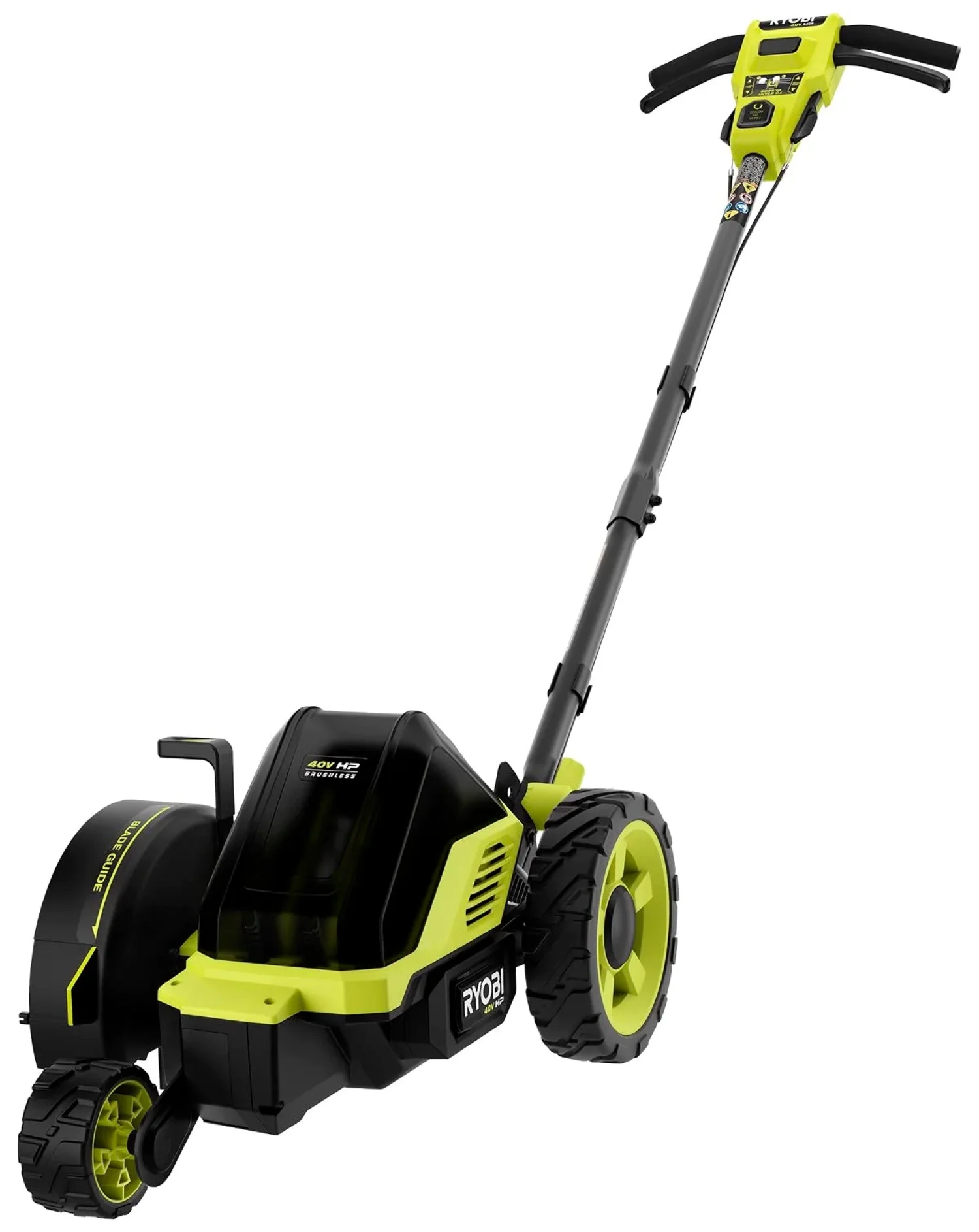 RYOBI 40V HP Brushless 9 in. Cordless Edger with 4.0 Ah Battery and Charger RY40760, GREEN - Radiant Selections