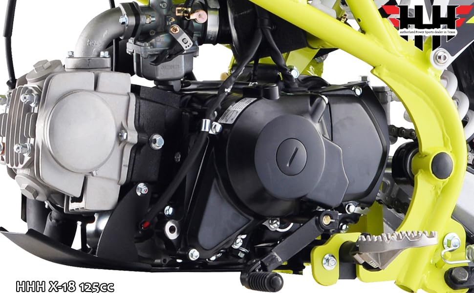 HHH 125cc Dirtbike X18 Dirt Bike DB X18 Racing DB18 Dirtbike 125cc 4 Speed Manual Clutch and Big Size Tires 17/14 inches