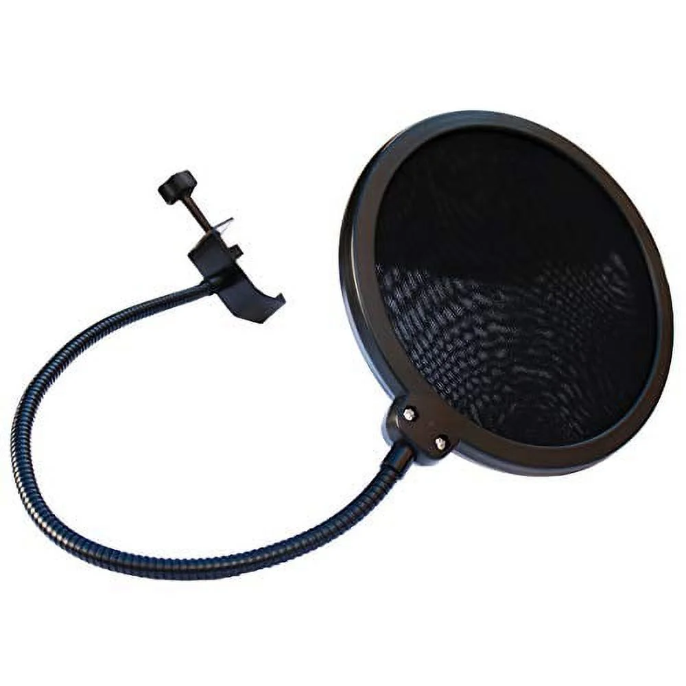AxcessAbles SF-101VB 32.5" Wx13 H (422sq inch) Half Dome Vented Recording/Podcast Isolation Shield with Desktop Standing Knobs and Microphone Windpop