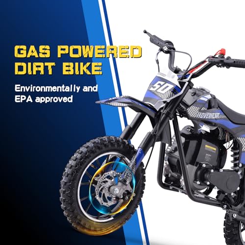 Hoverheart Gas Dirt Bike, 50cc 4-Stroke Gas Powered Kids Off Road Motorcycle (Model-DB4S004) with Off-Road Tire, Suspensions, Disc Brakes