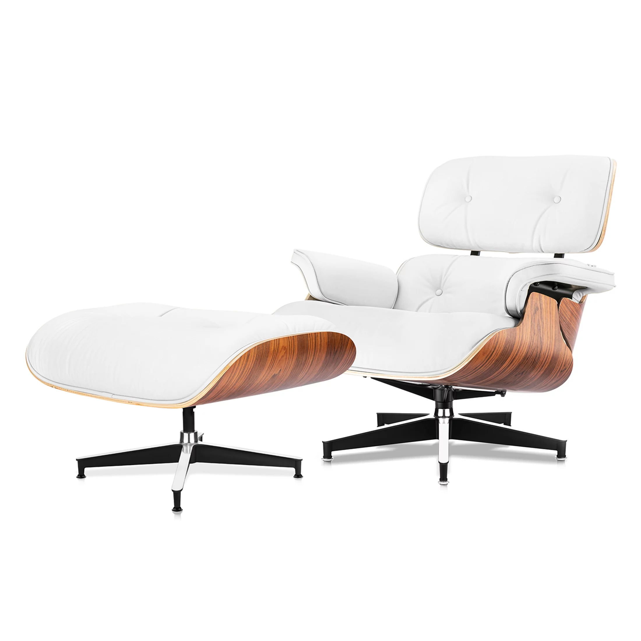 Mid Century Lounge Chair,Top Grain Leather Sofa for Living Room, Indoor Modern Lounge Chair and Ottoman Set, Chaise Lounge for Office, Study