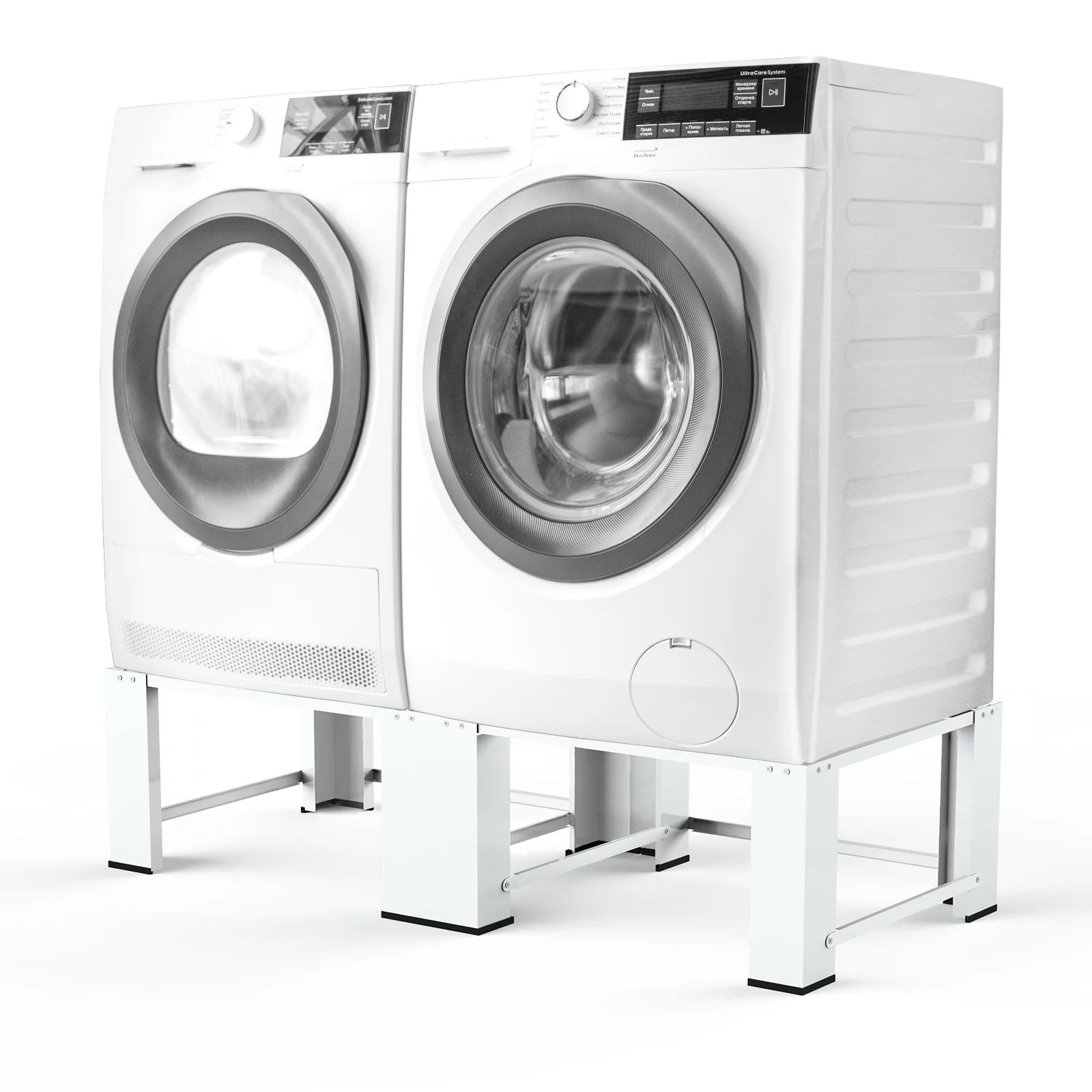 Wash Dryer Pedestals 29" 2-in-1 Upgraded Design Matalde Laundry Pedestal Heavy Duty, Washer and Dryer Stand, White