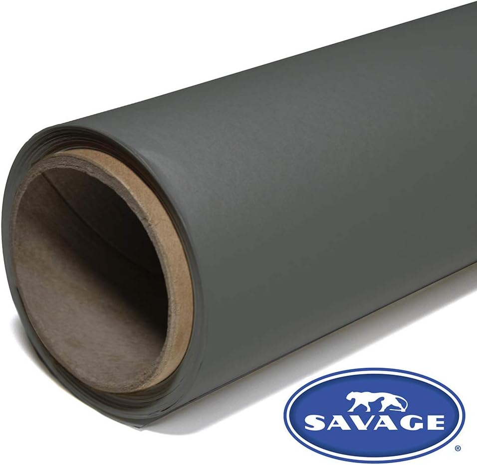 Savage Seamless Paper Photography Backdrop - #27 Thunder Gray (86 in x 18 ft) for YouTube Videos, Live Streaming, Interviews and Portraits