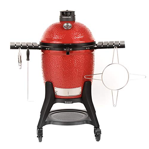 Kamado Joe Classic Joe Series II 18-inch Ceramic Charcoal Grill and Smoker with Cart, Side Shelves