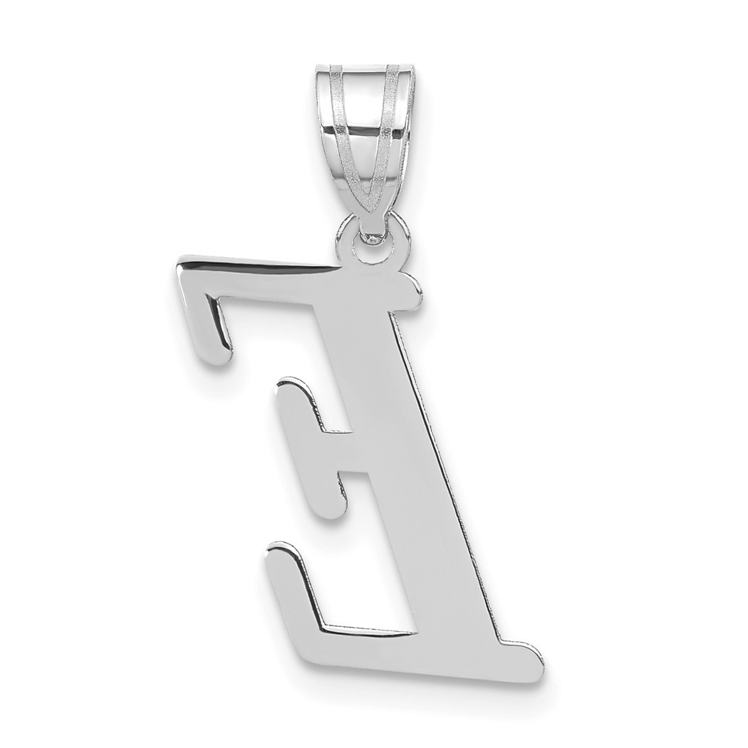 14k WhiteGold Polished Letter E Initial Pendant Necklace Jewelry Gifts for Women