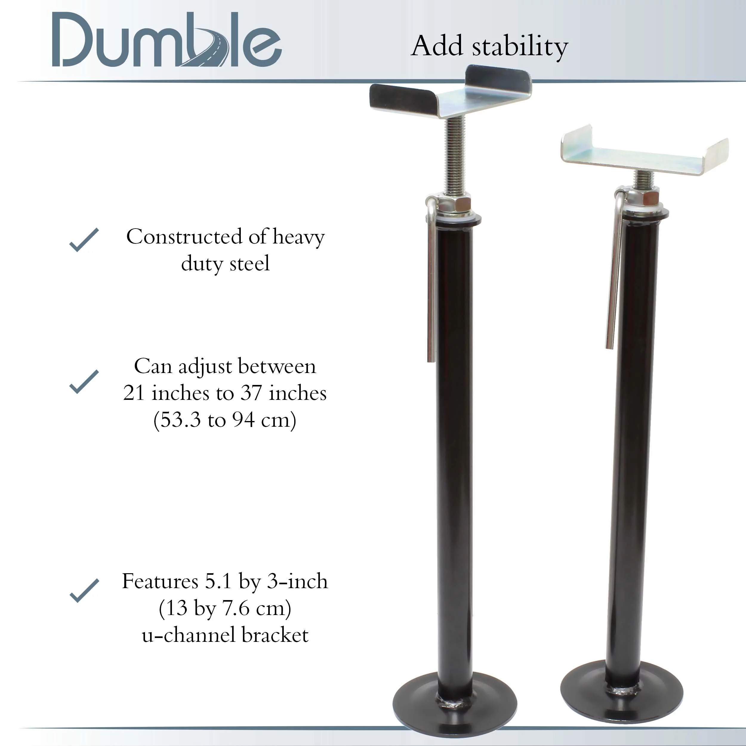 Dumble Camper Stabilizer Jacks for Trailer 6pk - 21-37in RV Slide Out Supports - Radiant Selections