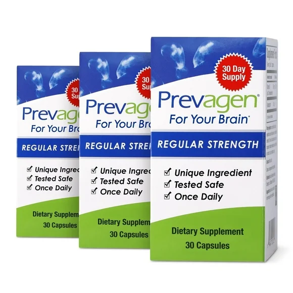 Prevagen Regular Strength Capsules, 30ct 3 Pack, Prevagen with Apoaequorin & Vitamin D - Kansas Nuitrition - HNZSDS