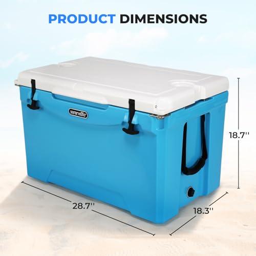 SereneLife Ultra-Tough 45 Quart Rotomolded Cooler Box with Wheels, Holds Upto 56 Cans, Keeps Ice Up to 5 Days
