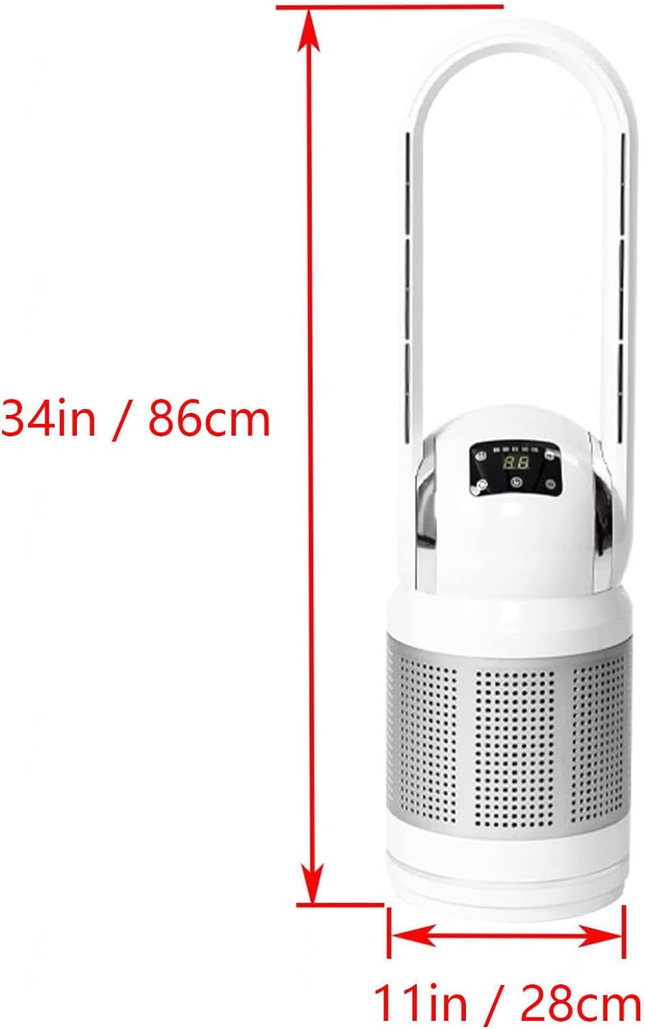 Bladeless Fan Air Purifier with Hepa Filter 99.97% Tower Fans Oscillating Quiet with Remote Heater And Fan Combo, for Bedroom, Kitchen, Office
