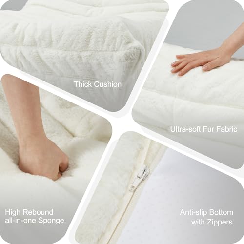 Bean Bag Chairs for Adults Giant Bean Bag Chair Memory Foam BeanBag Chair Big Bean Bag Sofa with Filler Faux Fur Fireside Beanbags Lazy Sofa for