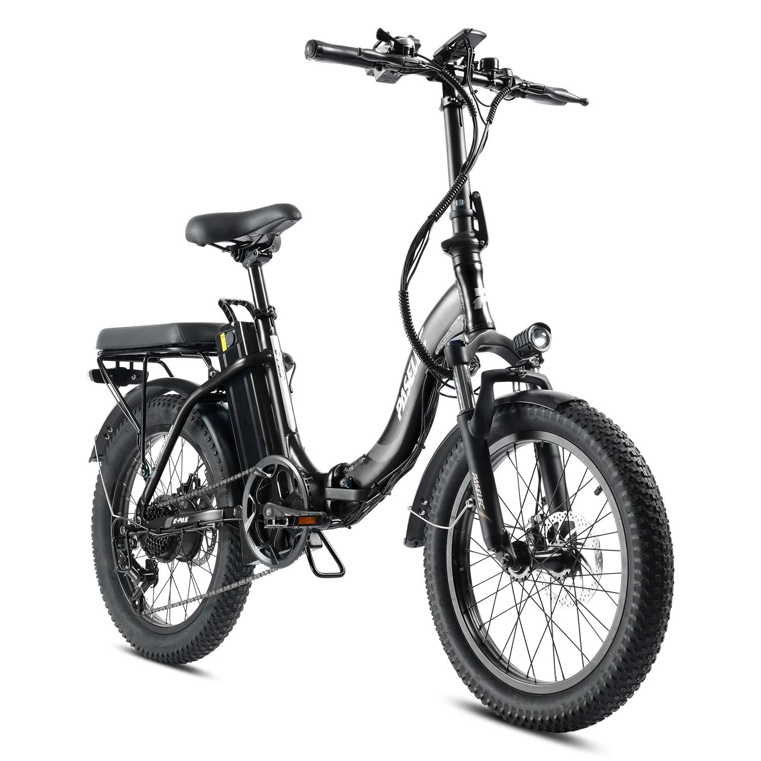 Paselec Electric Bike for Adults,Folding Electric Bicycle, Mountain Ebike with Peak 750W Motor, 20inch *3.0 Fat Tire Ebike