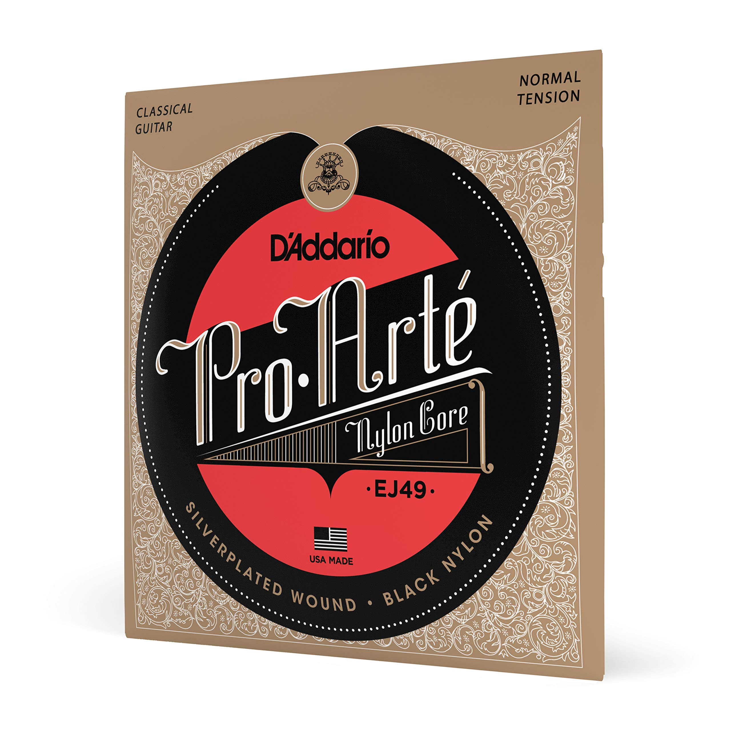 D'Addario EJ49 Pro-Arte Black Nylon Classical Guitar Strings Normal Tension