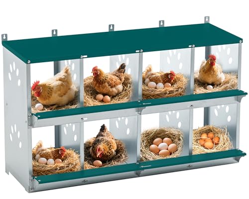 Chicken Coop Nesting Boxes, Wall Mountable Metal Chicken Nesting Box, Easy Egg Collection Roll Away Nesting Boxes Chicken