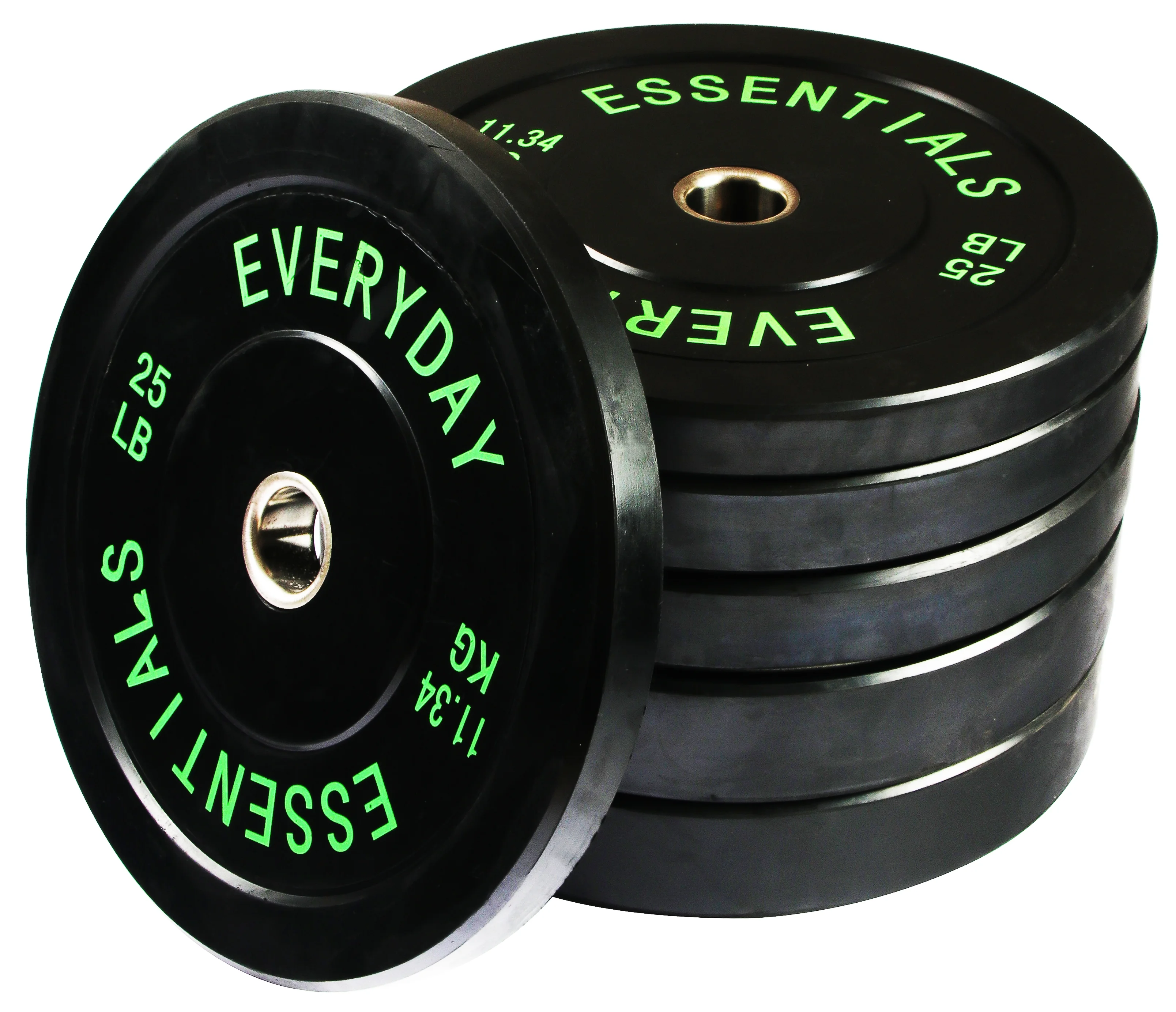BalanceFrom Olympic Bumper Plate Weight Plate with Steel Hub, Black, 210 lbs Set