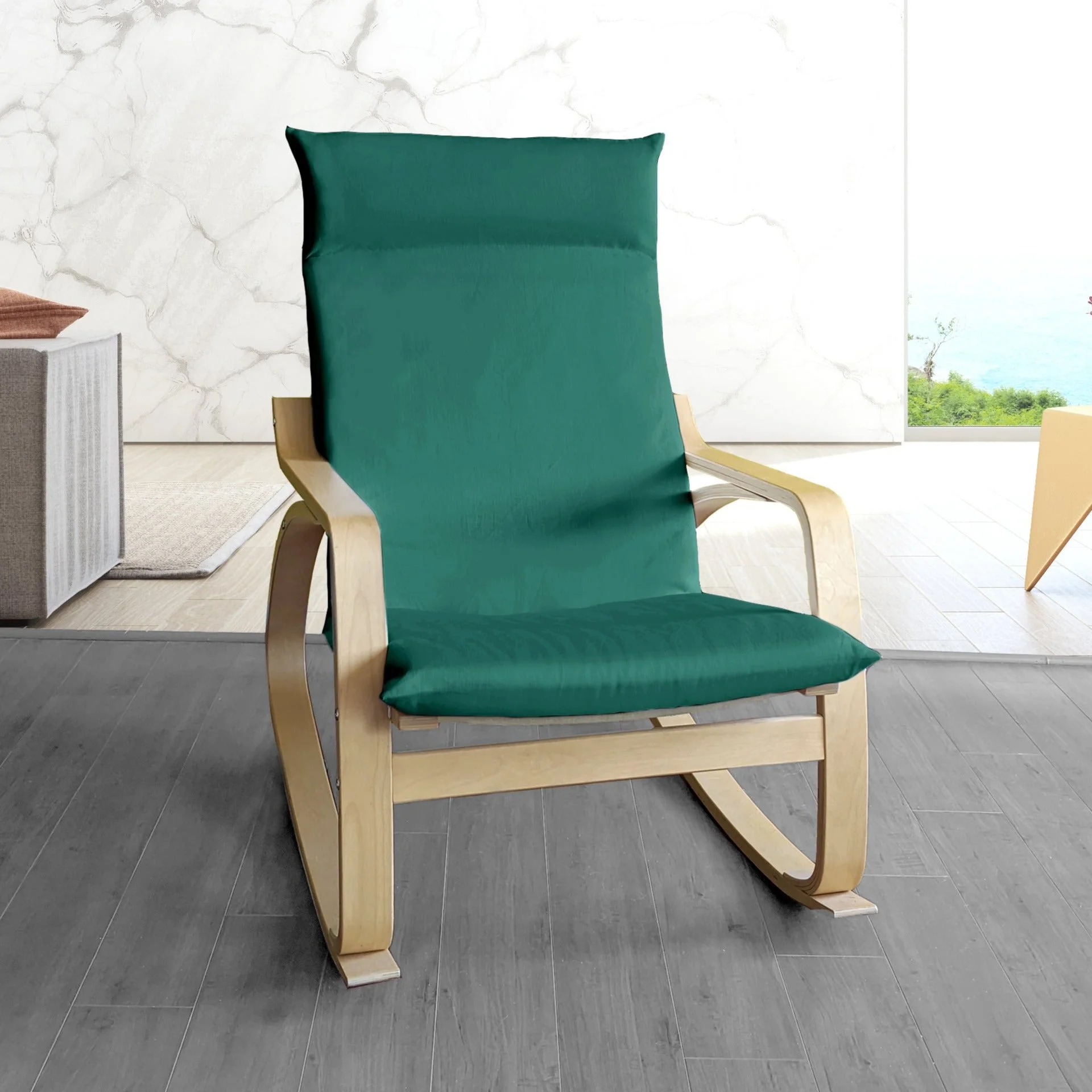 Compatible with IKEA POANG. Velvet Forest Green Chair and Ottoman Covers