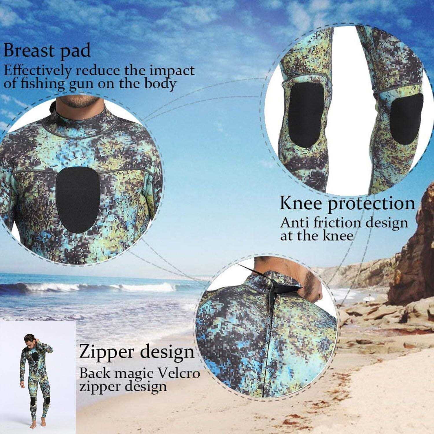 Dyung Tec Wetsuits Mens 3mm Camo Neoprene Scuba Diving Unisex One Piece Sport Skin Spearfishing Full Suit - Sports Supplies Online Store