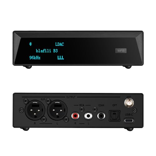 B3 Professional XLR Bluetooth v5.1 Music Receiver, LDAC & aptX HD Streamer, Built-in ESS DAC, Analog RCA, Digital Optical and COAXIAL Outputs
