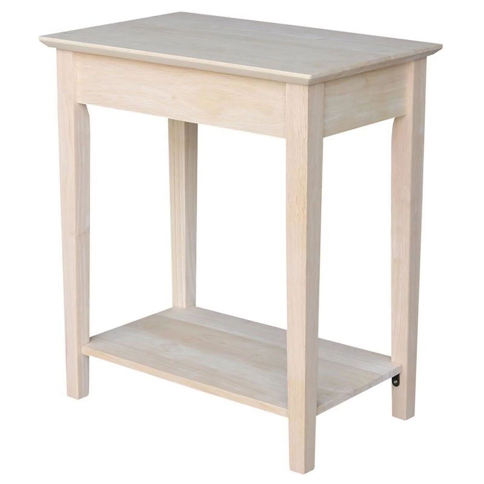 Pemberly Row 1 Drawer Transitional Wood Narrow End Table in Natural