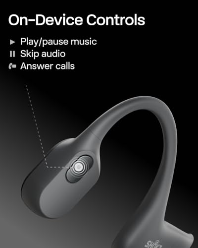 SHOKZ OpenRun - Open-Ear Bluetooth Bone Conduction Sport Headphones, Sweat Resistant Wireless Earphones for Workouts and Running, Built-in Mic