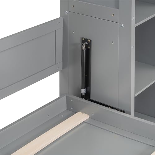 Harper & Bright Designs Queen Size Murphy Bed Wall Bed with Storage Shelves and LED Lights, Space-Saving for Multipurpose Guest Room or Home Office
