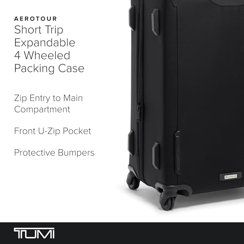 TUMI - Aerotour 4 Wheel Expandable Luggage - Men's and Women's Business and Leisure Travel Suitcase - 21.75" International Expandable Carry-On, Black