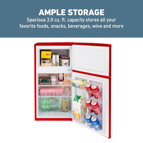 West Bend Mini Fridge with Freezer Retro-Styled for Home Office or Dorm