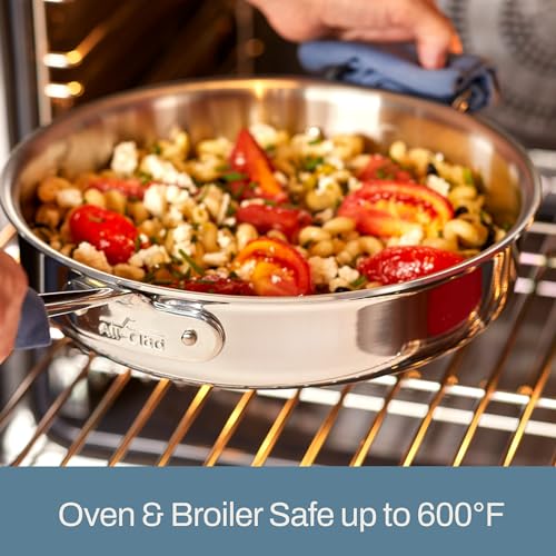 All-Clad D3 3-Ply Stainless Steel Wok 14-Inch, Induction Compatible, Oven Broiler Safe 600F, Stir-Fry Pan, Fast and Even Heat, Cookware, Frying Pan