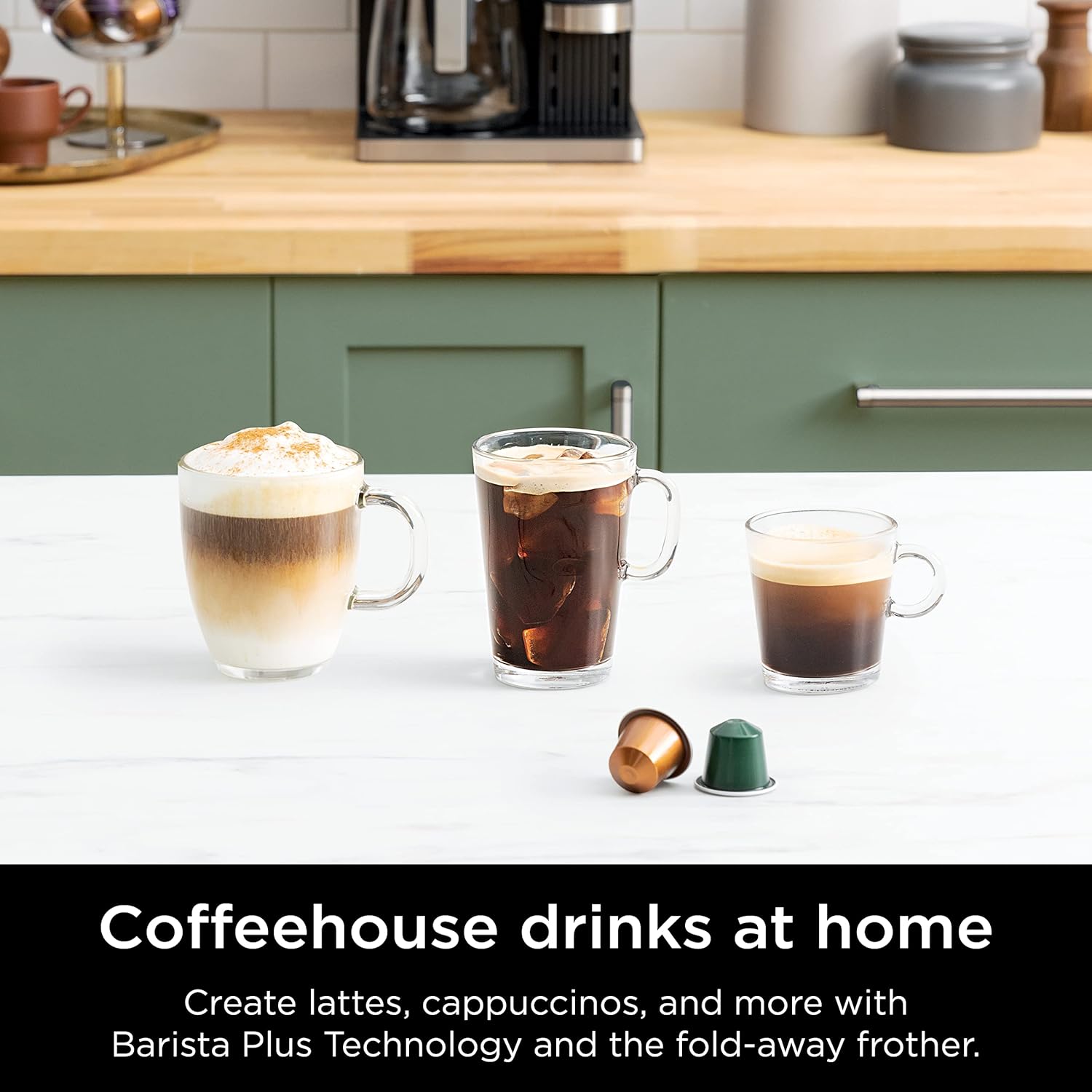 Ninja Espresso & Coffee Barista System, Single-Serve Coffee & Nespresso Capsule Compatible, 12-Cup Carafe, Built-in Frother